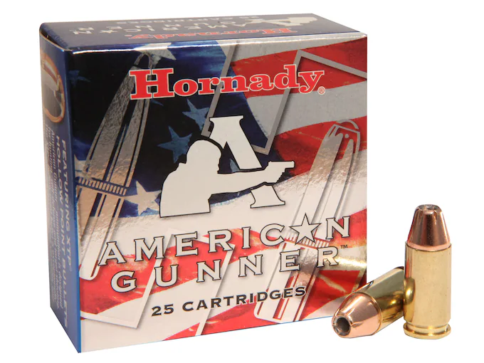Authentic Hornady American Gunner 9mm Luger +P Ammo 124 Grain Hornady XTP Jacketed Hollow Point  500 rounds
