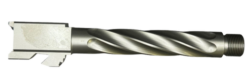 Fits Glock 17 9mm Match Thin Spiral Fluted Threaded Barrel  in Flat Gray