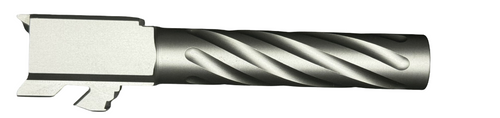 Fits Glock 19 9mm Match Chunky Spiral Fluted Barrel in Flat Gray